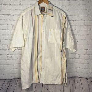 Phat Farm Yacht Club 92 Button Down Short Sleeve Shirt Size: XXL Striped Yellow